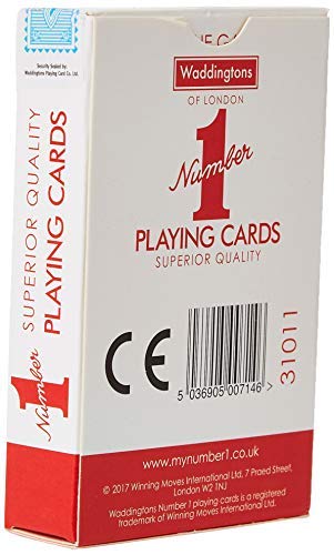 Waddingtons Number 1 Playing Card Game, play with one of red or blue deck of cards, great travel companion, gifts and toys for Boys, Girls and adults.