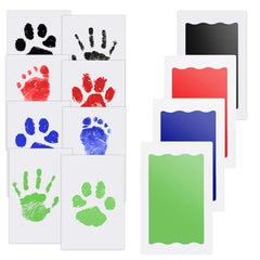 Nabance Inkless Hand & Footprint Kit, 4 Baby Inkless Print Pads, 8 Imprint Cards, Dog Paw Print Kit, Baby Imprint Kits Safe Non-Toxic, Pet Paw Stamp Pads, Pawprint Keepsake Kit - Colorful