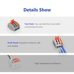 ZFYQ Wire Connectors, 35 Pieces of Cable Connector Terminal Blocks, with 2 Ports 15Pcs, 3 Ports 15Pcs, 5 Ports 5Pcs, for Solid, Stranded and Flexible Wires