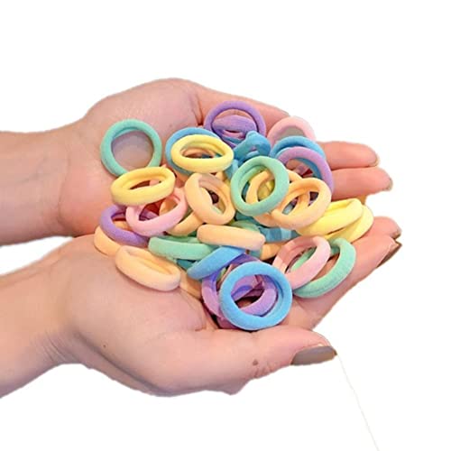 nuoshen 50 Pcs Baby Hair Ties, Assorted Colors Elastic Mini Hair Ponios Ponytail Holders Hair Accessories for Girls Kids