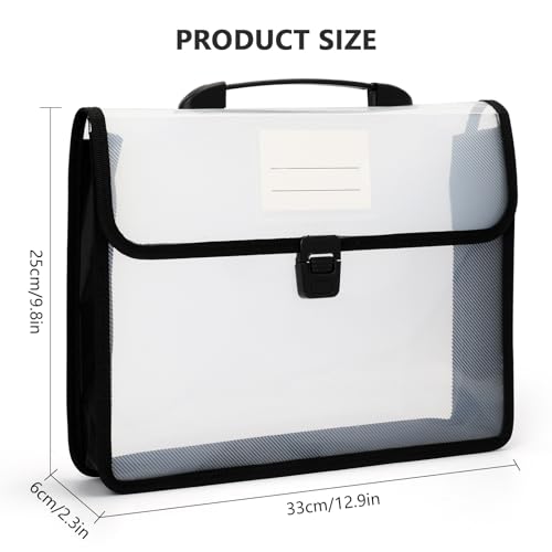 WWW A4 Expanding File Folders,A4 Accordian File Organizer with 6 Pockets Document Accordion Folder,Paper File Organizer Plastic Important Document Holder(2 Packs - White)