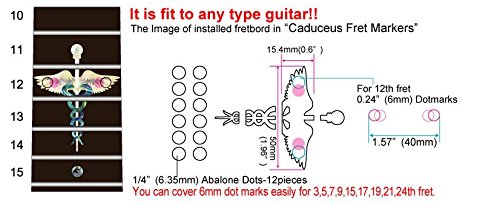 Inlay Sticker Fret Markers for Guitars - Caduceus (Snakes on a Sword),F-027CC