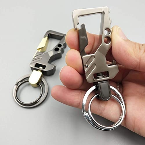 nuosen 2 Pcs Keychain, Car Key Chain Metal Keyring Bottle Opener Keychain for Men