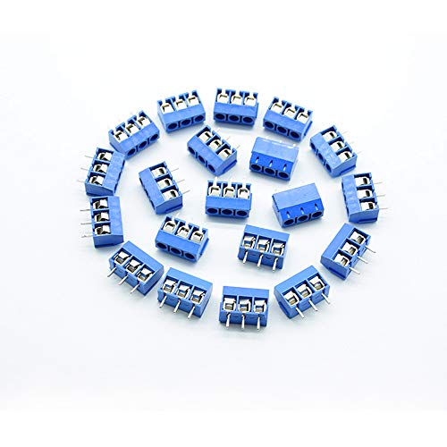 YIXISI 100 PCS Universal PCB Board Kit, 5mm Pitch 2-Pin & 3-Pin PCB Mount Screw Terminal Block Connector for Arduino (80 × 2-Pin, 20 × 3-Pin)