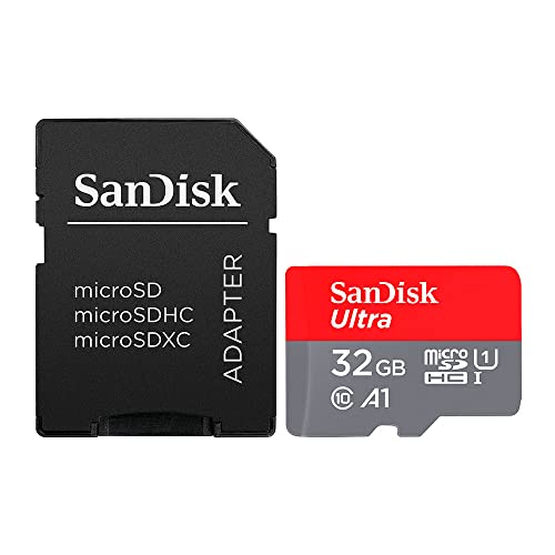 SanDisk Ultra 32 GB microSDHC Memory Card and SD Adapter with A1 App Performance Up to 98 MB/s, Class 10, U1