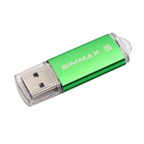 Memory Stick 3 Pack 16GB USB 2.0 Flash Drives Thumb Drive Pen Drive by SIMMAX (16GB Green Black Blue)