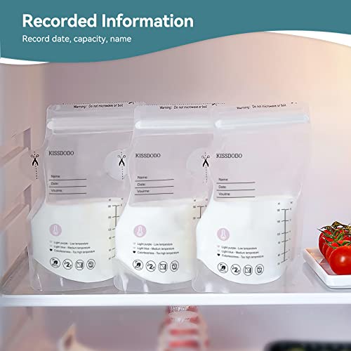 Breast Milk Storage Bag, 40PCS Milk Storage Bags Breastfeeding 180ML w/Pour Spout for Freezer, Milk Catchers w/Temperature Sensing Feature, Ready-to-Use,Self-Standing, BPA Free