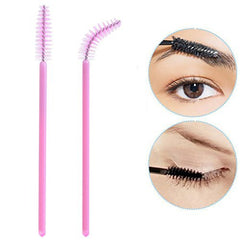 50 PCS Disposable Eyelash Brushes Mascara Wands Eye Lash Eyebrow Applicator Cosmetic Makeup Brush Tool Kits (pink)