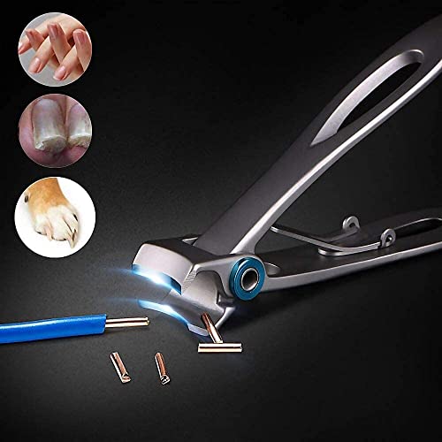 Nail Clippers - USHION 15mm Wide Jaw Opening Stainless Steel Fingernail and Toenail Clippers Cutter for Thick Nails with Fingernail File for Men & Women Big