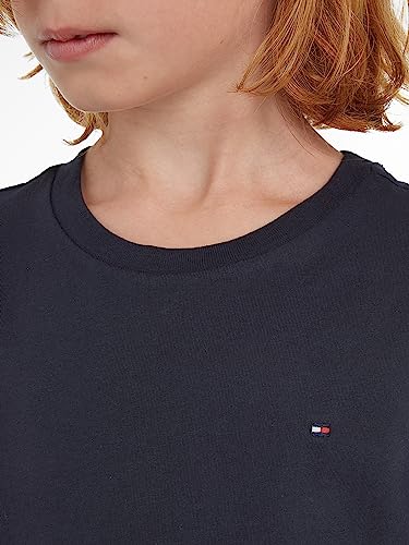 Tommy Hilfiger Boys Short-Sleeve T-Shirt Crew Neck, Blue (Sky Captain), 12 Years