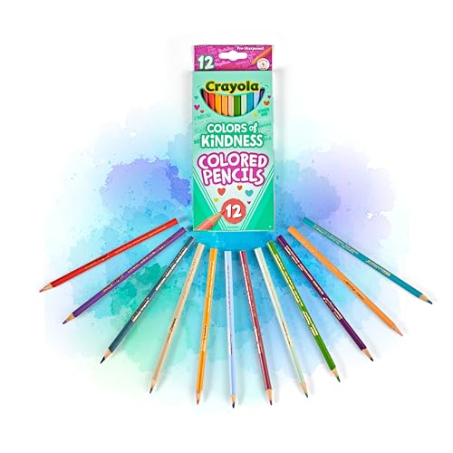 CRAYOLA Colours of Kindness Pencils - Assorted Colours (Pack of 12)   Colours That Represent Good Feelings   Ideal for Kids Aged 3and