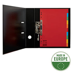 Esselte A4 1-10 Dividers, Heavy Duty Recycled Cardboard, Red/Multicolour (Pack of 2)