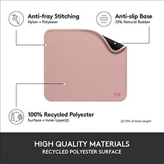 Logitech Mouse Pad - Studio Series, Computer Mouse Mat with Anti-slip Rubber Base, Easy Gliding, Spill-Resistant Surface, Durable Materials, Portable, in a Fresh Modern Design - Pink