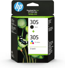 HP 305, Black/Tri-Colour Original Ink Cartridges (6ZD17AE), Pack of 2