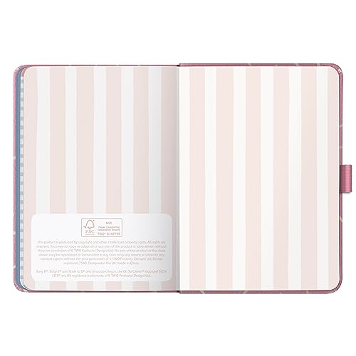 Busy B A6 To Do Diary January to December 2024 - Pink Sprinkle - Faux Leather Week to View Diary with Notes, Tear-Out Lists & Pockets