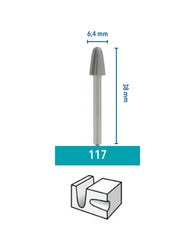 Dremel 117 Milling Cutting Bits in 2-Pack Accessory Set - 2 Curved-shaped High-Speed Cutters with 6.4mm Working Diameter