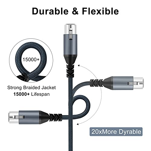 Twozoh Professional XLR Cable 3M, Braided Balanced 3Pin XLR Male to XLR Female HIFI Audio Microphone Cable (Professional/HIFI)