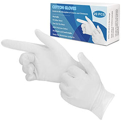 Cotton Gloves,10 Pair White Cotton Gloves for Dry Hands,Moisturzing Gloves for Eczema,Coin,Jewelry,Silver Inspection Gloves