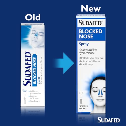 Sudafed Blocked Nose Spray, Relief from Congestion Caused by Head Cold and Allergies, Sinusitis, Helps Clear The Nasal Passage, Lasts Up to 10 Hours and Gets to Work in 2 Minutes, 15 Ml