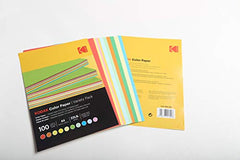 KODAK - 9891300 Ream of 100 Sheets 80 g/m² Coloured Paper, A4 (21 x 29.7 cm) Red, Orange, Yellow, Green, Blue and Pink