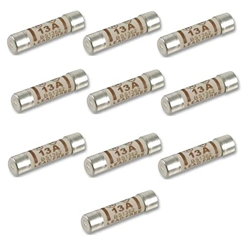 Merriway BH02293 (10 Pcs) BS1362 Fuse Cartridge, 13 amp - Pack of 10 Pieces