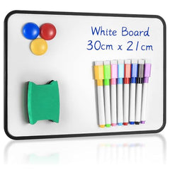 Dry Erase Whiteboards, A4 Size Small Double Sided White Boards, with Dry Erase Pens, Eraser, Magnets for School Home Office Classroom Kids Children Students Drawing Writing - 30x21 cm