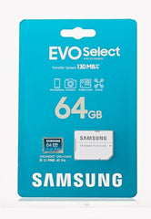 Samsung EVO Select 64GB microSDXC UHS-I U1 130MB/s Full HD Memory Card inc. SD-Adapter (MB-ME64KA/EU)