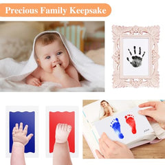 Nabance Inkless Hand & Footprint Kit, 4 Baby Inkless Print Pads, 8 Imprint Cards, Dog Paw Print Kit, Baby Imprint Kits Safe Non-Toxic, Pet Paw Stamp Pads, Pawprint Keepsake Kit - Colorful