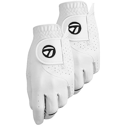 TaylorMade Men's Stratus Tech Golf Glove (2 Pack), White, Small