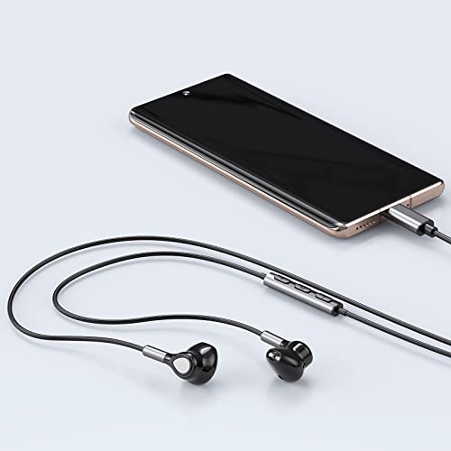 USB C Headphones for Samsung Galaxy S23 Ultra S22 S21 FE S20 A53 A54 USB C Earphones with Microphone In-Ear Headphones Wired Earbuds USB Type C Earphones for iPad Pro 2022 iPad Air 5/4/Mini 6, Pixel 7