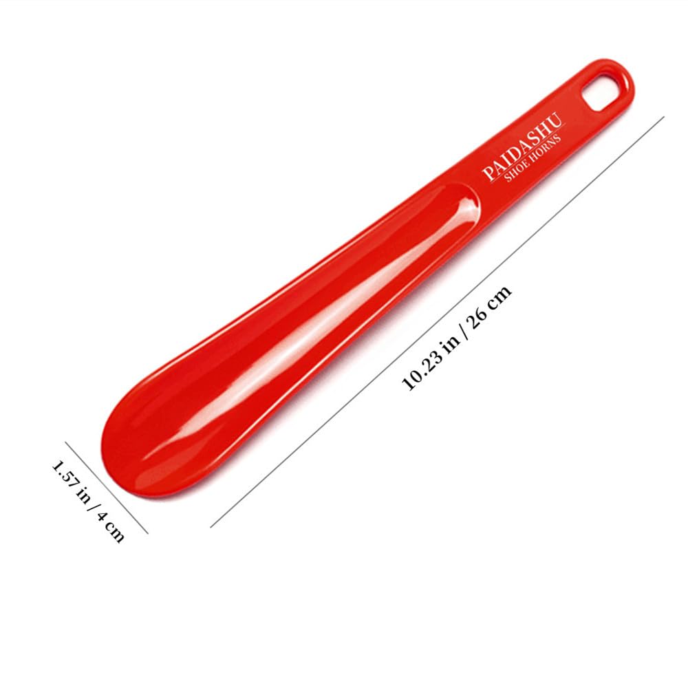 PAIDASHU Shoe Horn 2 Pcs Plastic Shoe Horn 10.2 inches/26cm, Smooth surface, with hanging holes, easy to carry.Fit for men, women, kids and seniors.