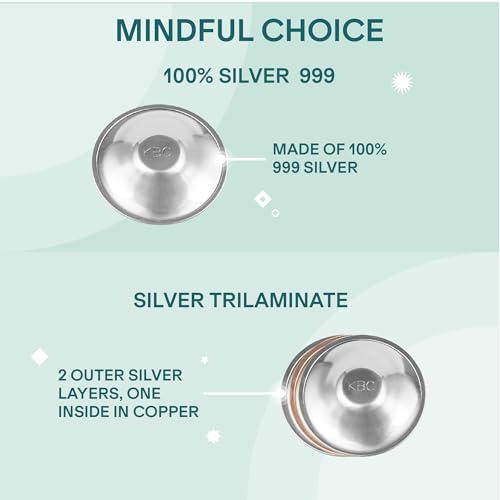 Koala Babycare Silver Nipple Shields NickelFree - Silver Cups Breastfeeding for Nursing Newborn - Protect and Soothe your Nursing Nipples - Made in Italy - Medical Device Class 1 - Tri-laminate Silver