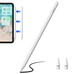 Pencil with Palm Rejection and Wireless Charging Stylus Pen Compatible with 2018-2024 Apple 6th~9th Gen Pro 12.9/11' Air 3rd-5th Mini 5th/6th