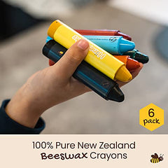 Honeysticks Super Jumbo Crayons (6 Pack) - 100% Pure Beeswax Crayons with Food Grade Colours, Non Toxic Crayons for Toddlers 1-3 Unbreakable, Extra Large Crayons, Easy to Hold and Use, Eco-Friendly