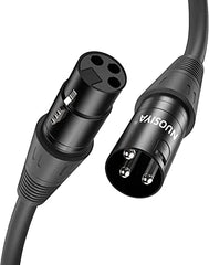 NUOSIYA 1M XLR Cable, 2 Pack 3.3ft Balanced Microphone XLR Male to Female Extension Cable XLR Jack Extender Cord for Studio Recorder, Mic, Mixer, Speaker System, Phantom Power