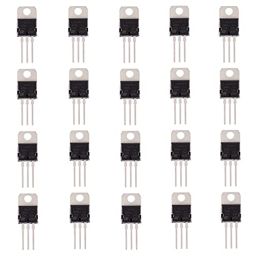 BOJACK IC L7805CV Voltage Regulator Output 5 V 1.5 A Integrated Circuits L7805 Linear Positive Voltage Regulators TO-220(Pack of 20 pcs)