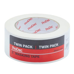 ProDec Twin Pack 1 inch x 50m Multi Surface Masking Tape For Painting, Painters Tape for Sharp Paint Lines, Decorators Tape, Painters Masking Tape, Paint Tape 25mm Wide Masking Tape Adhesive Tape