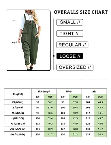 YESNO Women's Dungarees Loose Casual Plus Size Lightweight Sleeveless Overall Long Jumpsuit Playsuit Trousers Pants Dungarees (3XL PV9UK Rust)