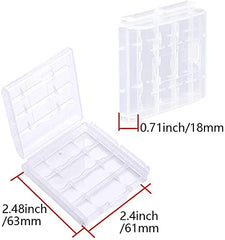 GTIWUNG 12 Pcs AA/AAA Cell Battery Storage Case Holder Box, Plastic Battery Case for Batteries and Rechargeable Batteries, Clear Color