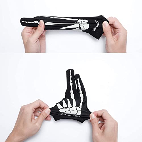 HUION Skeleton Glove for Graphics Drawing Tablet, Ideal Anti-fouling Glove for People who Use Drawing Tablets and Light Boxes (1 Unit of Free Size, Good for Right Hand)