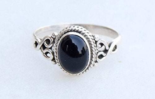 Black Onyx Stone Ring 925 Sterling Silver Statement Ring For Women Size UK N Natural Gemstone Ring Handmade Ring Christmas Gifts Ring Jewelry