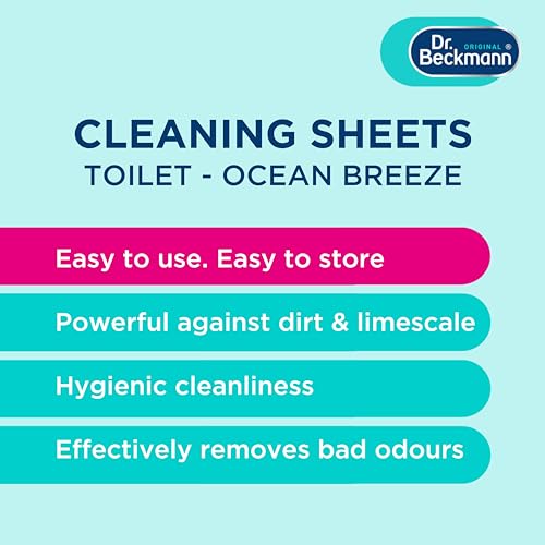 Dr. Beckmann Toilet Cleaning Sheets   Easy Everyday Toilet Cleaning   Hygenic Cleanliness  Ocean Breeze   20 Sheets