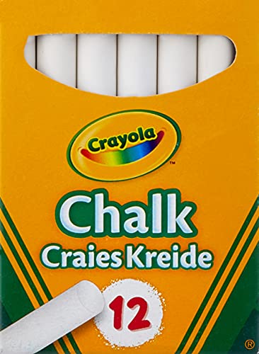 CRAYOLA Anti-Dust White Chalk 12 Count (Pack of 1)   Smooth Texture Makes Writing & Drawing on Blackboards Easy! (Packaging may vary)