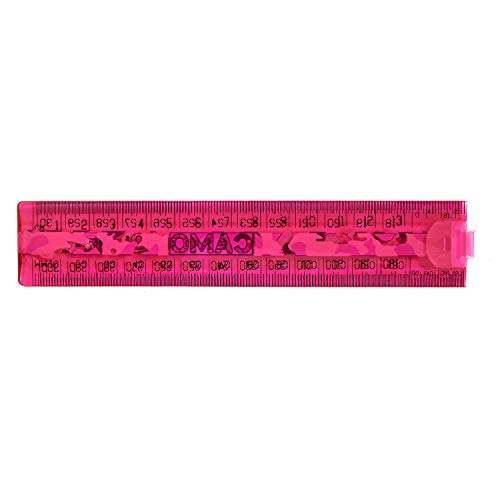 Helix Oxford Camo Folding 30cm Ruler - Pink