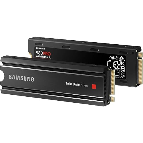 Samsung 980 PRO SSD with Heatsink 2TB PCIe Gen 4 NVMe M.2 Internal Solid State Hard Drive, Heat Control, Max Speed, PS5 Compatible, MZ-V8P2T0CW