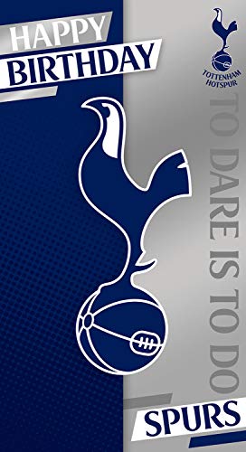 Tottenham TO011 Die-Cut Hotspur Crest Birthday Card Multi Colour,9 x 5 inch