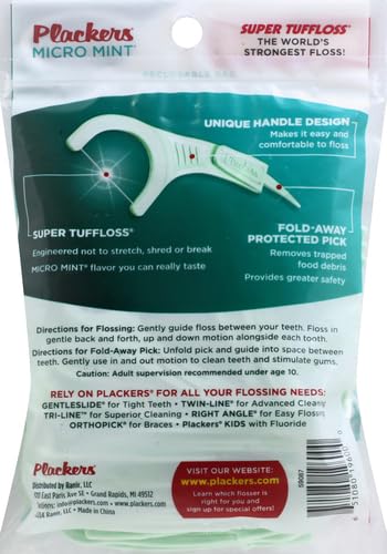 Plackers Dental Flossers Micro Mint - 90 Count