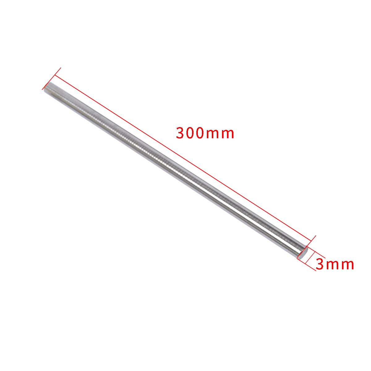 5 Pcs 304 Stainless Steel Round Rod, 3mm x 300mm Solid Shaft Rods Lathe Bar Stock Solid Round Rod, Silver