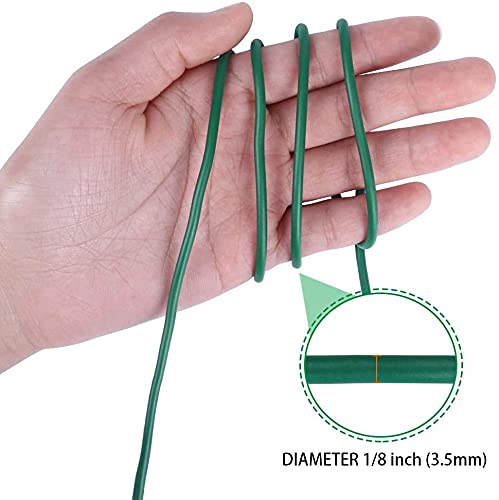 5.5m Soft Twist Ties for Plant Support, Reusable Weatherproof Long Thick Green Rubberised Wire for Gardening, Climbing Plants, Tomato, Vines, Shrubs and Flowers (5.5m Soft Twist Plant Tie)