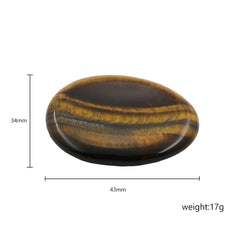 Ouubuuy Tiger Eye Thumb Worry Stone Healing Crystal Gemstone Pocket Palm Stone - Anxiety Stress Relieve